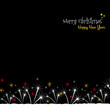 christmas card fireworks black