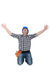 Tradesman crying out in fear