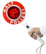 Polizeikelle Halt Polizei Anhaltestab isoliert