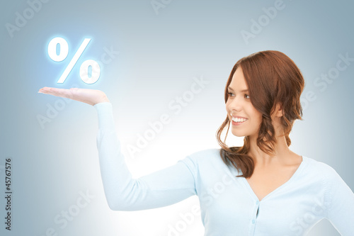 Photo: percent sign on the palms percent sign on the palms