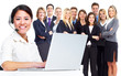 Foto: Call center operator business woman. Call center operator business woman.