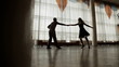 Video: Attractive couple training to dance together Attractive couple training to dance together