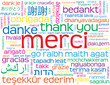 Carte "MERCI" (message remerciements thank you danke gracias)
