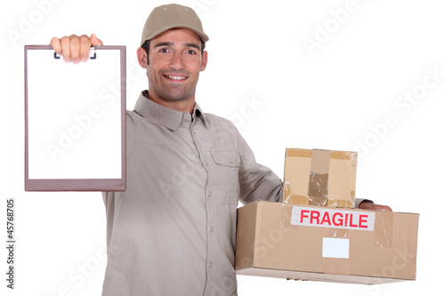 Photo: Man delivering parcel Man delivering parcel