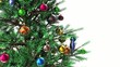 Decorated rotating Christmas tree with alpha mask