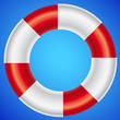 Rettungsring auf blauem Hintergrund