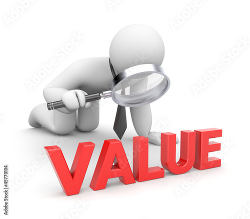 Illustration: Person examines value Person examines value