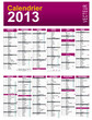 calendrier 2013 france vecteur