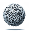 sphere made from letters