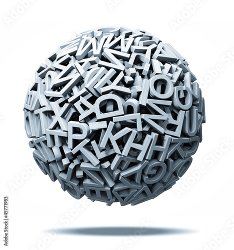 Illustration: sphere made from letters sphere made from letters