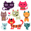 Various funny cats set