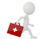 3d humanoid character with a first aid kit