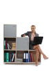 Woman sat on office furniture