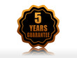 five years guarantee starlike label