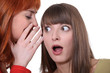Two women gossiping