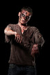 The roar  zombie is monster  in browm shirt