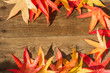 Umrandung aus Herbstblättern