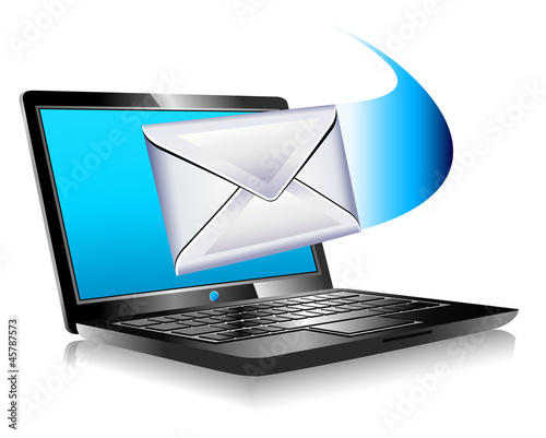 Vector: email mailing the world SMS marketing Laptop email mailing the world SMS marketing Laptop