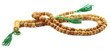 Wooden rosary over white background