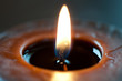 Close-up of a burning aromatic candle, horizontal shot