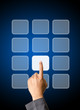 Hand pushing a botton