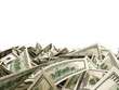 Heap of Dollar Bills isolated on white background