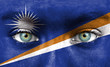 Foto: Human face painted with flag of Marshall Islands Human face painted with flag of Marshall Islands