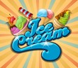 ice cream background, vintage vector