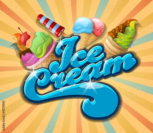 Vector: ice cream background, vintage vector ice cream background, vintage vector