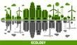 ecology versus pollution vector elements