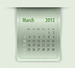 Glossy calendar for march 2013 on leather texture