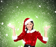 Portrait of girl wearing santa claus clothes