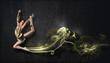 Photo: Young woman in gymnast suit posing Young woman in gymnast suit posing
