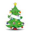 Tannenbaum mit Gesicht u. Banderolle
