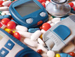 Device for measuring blood sugar level,pills and stethoscope