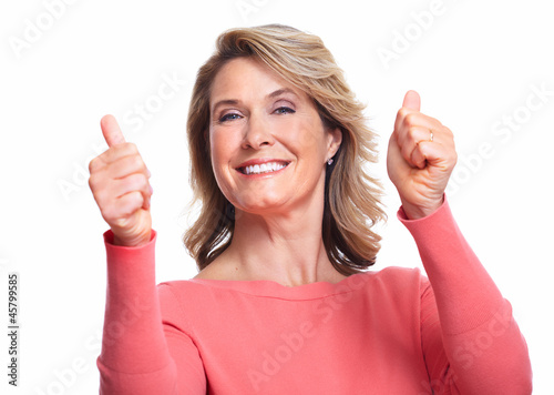 Photo: Happy senior woman. Happy senior woman.