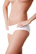 Fit woman body in white panties