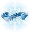 christmas blue banner & snowflake