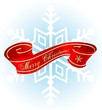christmas banner red & snowflake