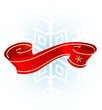 winter red banner with snowflake