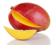 Ripe appetizing mango isolated on white