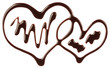 The heart is made of chocolate syrup