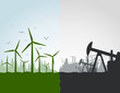 Vector: Nature against the industry Nature against the industry