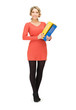 happy woman with folder