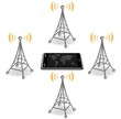 ベクター、スマートフォンとアンテナ