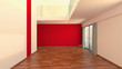 Leere Immobilie über 2 Etagen mit Galerie 3D