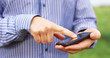 Man that lost using mobile smart phone to find the way out