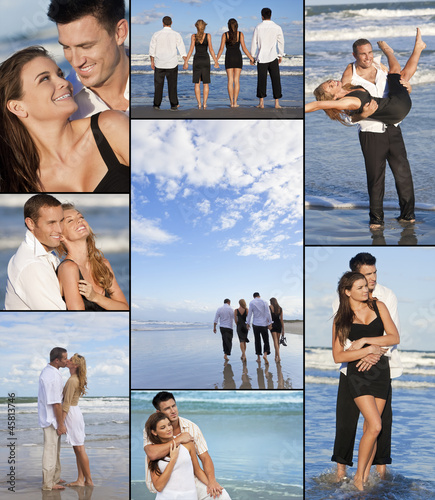 Photo: Four People Two Couples on a Deserted Beach Montage Four People Two Couples on a Deserted Beach Montage