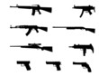 Gun silhouettes set