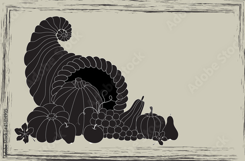 Vector: Thanksgiving card with cornucopia Thanksgiving card with cornucopia
